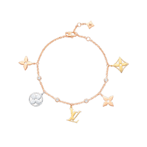 Idylle Blossom Charms Bracelet, 3 Golds And Diamonds