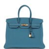Birkin 35 Blue Jean Togo Gold Hardware