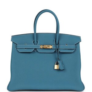 Birkin 35 Blue Jean Togo Gold Hardware