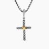 03A9B72C-94D0-1558-1602-D480C0990713.jpg Petite X Cross Pendant Sterling Silver with 18K Yellow Gold, 19.5mm
