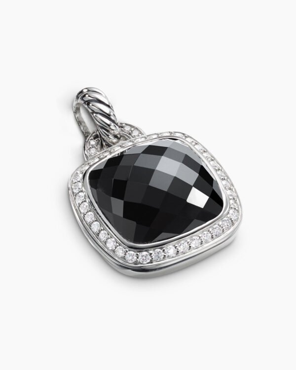Albion Pendant Sterling Silver with Black Onyx and Diamonds, 14mm
