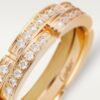 MAILLON PANTH&Egrave;RE WEDDING BAND, 2 HALF DIAMOND-PAVED ROWS