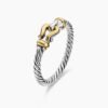 Petite Buckle Ring Sterling Silver with 18K Yellow Gold, 2mm - 6