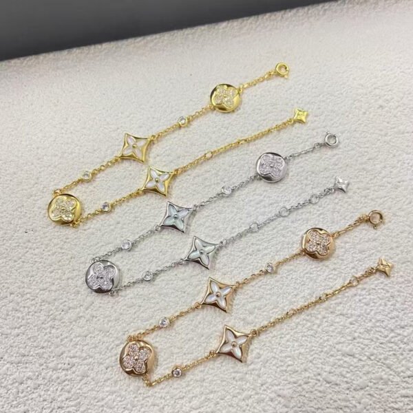 Color Blossom BB Multi-Motifs Bracelet - White gold