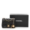 Lambskin Quilted CC Pearl Crush Mini Flap Black