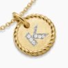 0710B626-47D9-E695-2F44-8A46BC7E9927.jpg Initial Charm Necklace 18K Yellow Gold with Diamond K