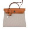Herbag Zip 31 Bag Beton Toile Militaire / Natural Sable Leather Palladium New w/Box