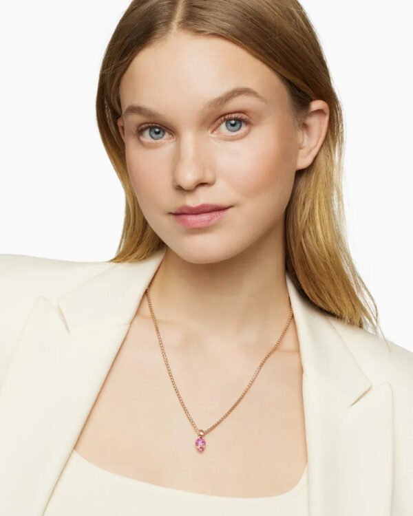 Skull Amulet Full Pav&eacute; Pink Sapphires and 18K Rose Gold, 14mm