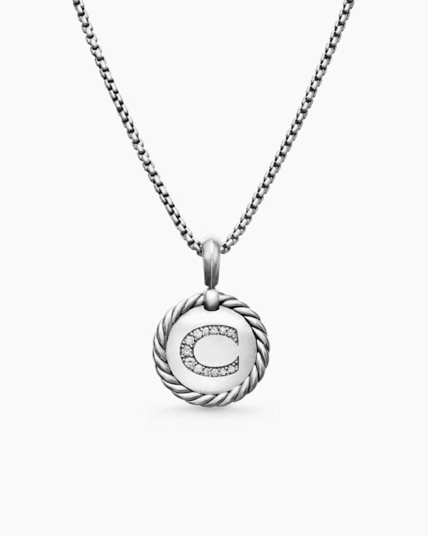 0A6B65F9-95B6-7F47-1EE0-805CB2902316.jpg Initial Charm Necklace Sterling Silver with Diamond C