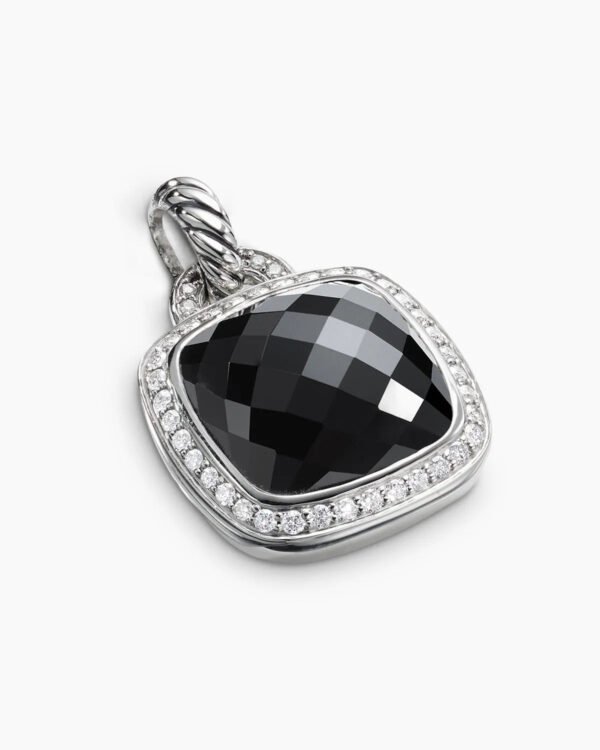 Albion&reg; Pendant Sterling Silver with Black Onyx and Diamonds, 14mm