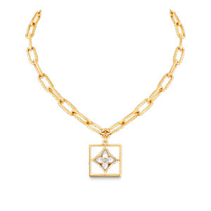B Blossom Necklace, Yellow Gold, White Mother-Of-Pearl And Diamonds