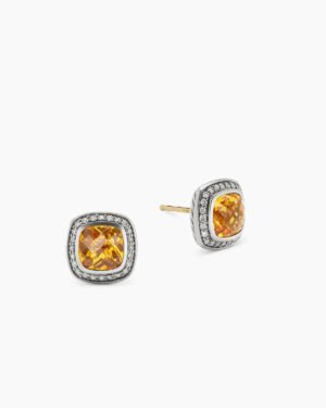 0B467AEE-E847-16C4-4919-E6F99F94B199.jpg Albion® Stud Earrings Sterling Silver with Citrine and Diamonds, 7mm
