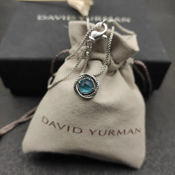 Petite Chatelaine&reg; Necklace Sterling Silver with Blue Topaz, 10mm