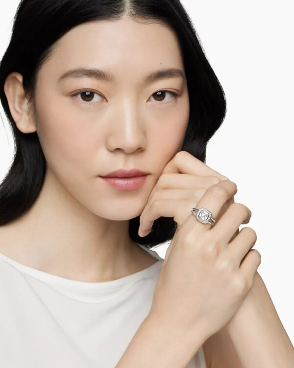 11CF2C13-0D4A-22EF-5AEA-E043E0AA14AD.jpg Petite Albion® Ring Sterling Silver with White Topaz and Diamonds - 6