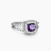 12349FE1-7147-E9CF-3670-86B69B134B40.jpg Petite Albion® Ring Sterling Silver with Amethyst and Diamonds - 6