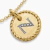 Initial Charm Necklace 18K Yellow Gold with Diamond N
