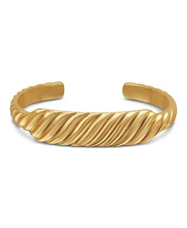 1317D230-A427-E796-BCCA-B4DEF6C320D9.jpg Sculpted Cable Contour Bracelet Sterling Gold, 12.9mm