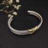Petite X Center Station Bracelet Sterling Silver with 18K Yellow Gold, 10mm
