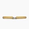 149251BB-85A2-A6D9-1CD0-E162B8E5176F.jpg X Cablespira® Station Bracelet 18K Yellow Gold with Pavé Diamonds, 4mm