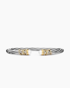 14A26A3C-921C-8CAF-53D4-FF76E2F5DC31.jpg Helena Bracelet Sterling Silver with 18K Yellow Gold, Pearls and Diamonds, 4mm