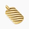 Sculpted Cable Tag 18K Yellow Gold, 42mm