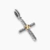 151F1816-091D-3F2C-85E9-DCE157B09DD8.jpg Petite X Cross Pendant Sterling Silver with 18K Yellow Gold, 19.5mm
