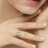 1690B035-86F6-8348-53A9-9E3CF4A4DD09.jpg Petite Albion® Ring Sterling Silver with Citrine and Diamonds - 6