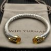 7mm Cable Bracelet with Citrine & Diamond Accents ??Gold Cap