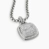 Albion Pendant Sterling Silver with Pave Diamonds, 14mm