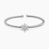 Starburst Center Station Bracelet Sterling Silver with Diamonds, 3mm