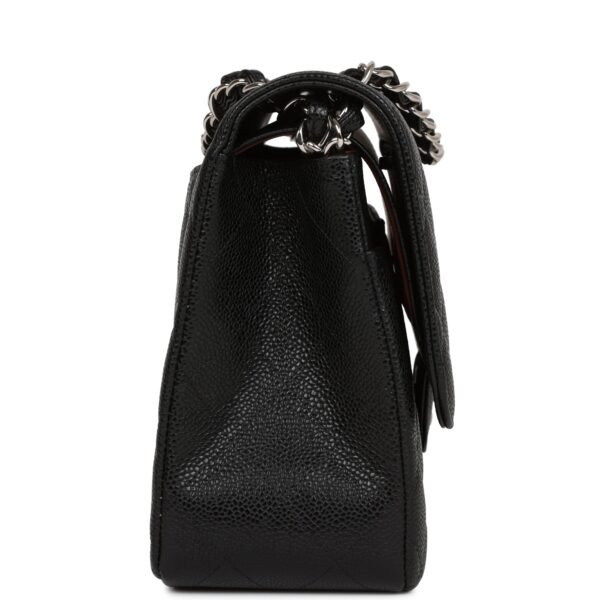 Jumbo Classic Double Flap Bag Black Caviar Silver Hardware