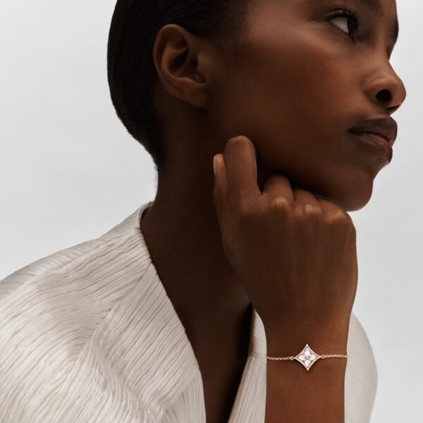 Color Blossom star bracelet, pink gold and white mother-of-pearl