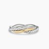 Petite Infinity Band Ring Sterling Silver with 14K Yellow Gold, 4mm