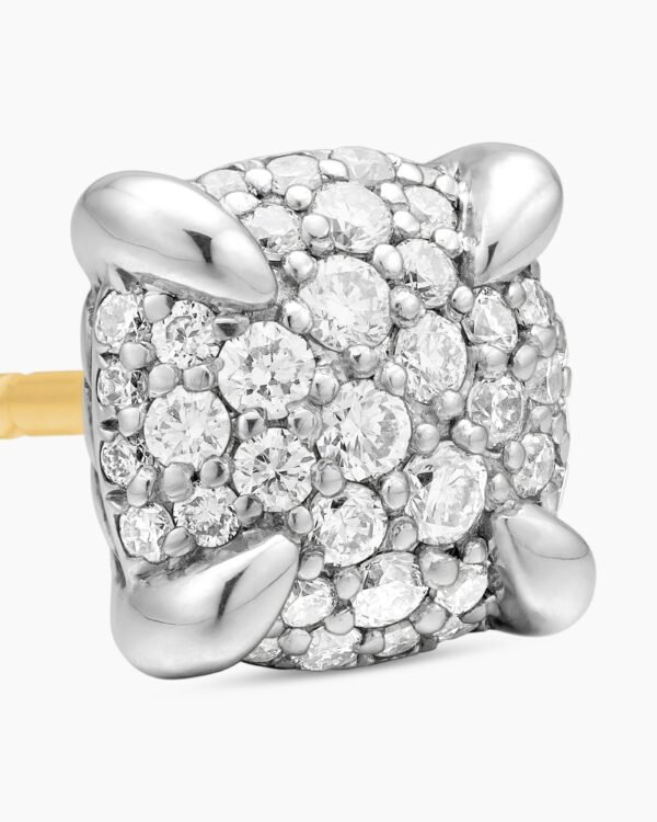 196E91D4-4A21-BC96-080B-7992D749B3FA.jpg Petite Chatelaine® Stud Earrings Sterling Silver with Pavé Diamonds, 9mm