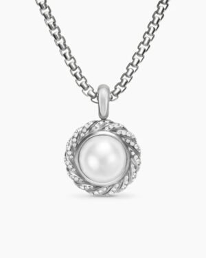 Pearl Classics Cable Halo Amulet Sterling Silver with Diamonds