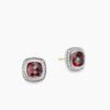 Albion&reg; Stud Earrings Sterling Silver with Garnet and Diamonds, 7mm