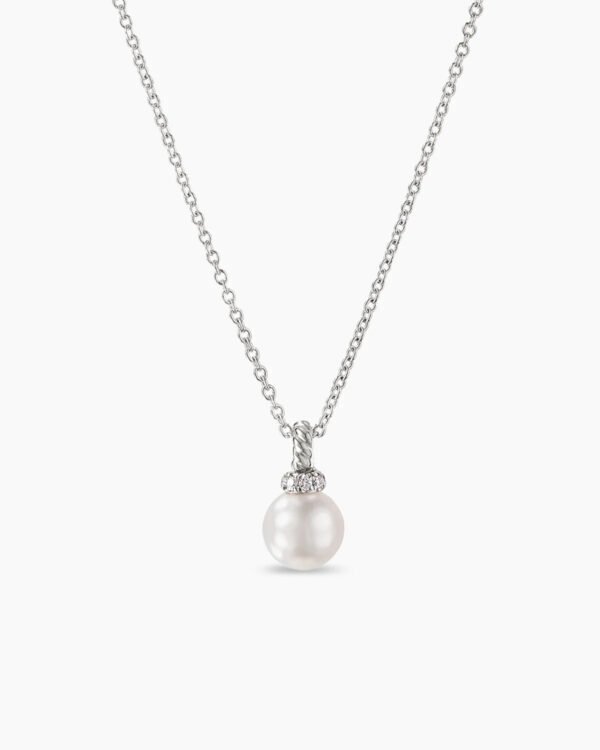 1BE7AEE7-5B2D-5F96-E47F-37FD2EBA6BEB.jpg Petite Solari Pendant Necklace 18K White Gold with Pearl and Diamonds, 11.5mm