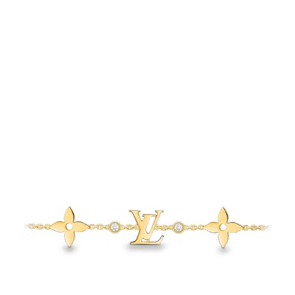 IDYLLE BLOSSOM MONOGRAM BRACELET, YELLOW GOLD AND DIAMONDS