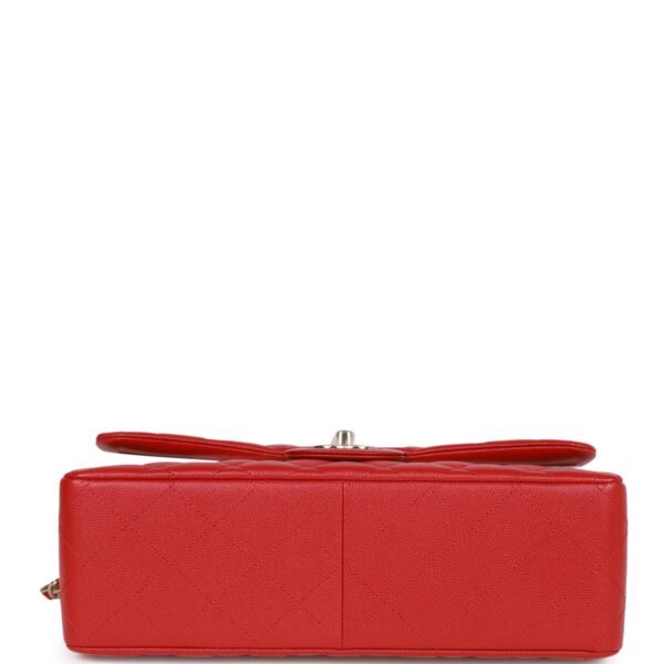 Jumbo Classic Double Flap Bag Red Caviar Light Gold Hardware