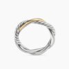 Petite Infinity Band Ring Sterling Silver with 14K Yellow Gold, 4mm