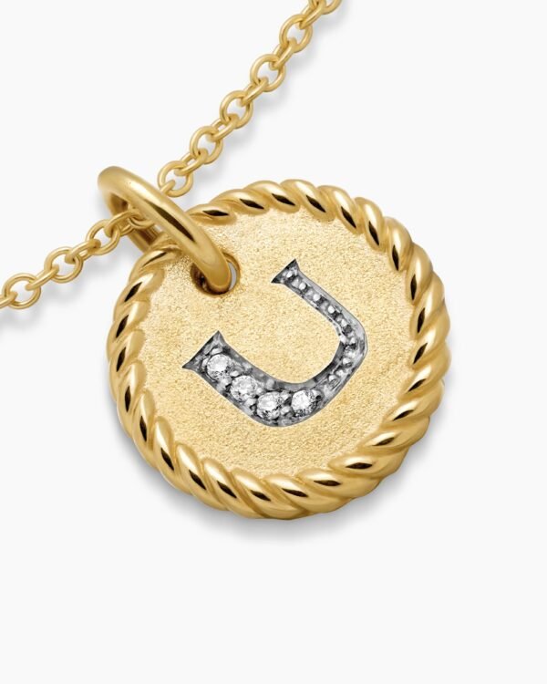 238FFD36-9876-1B66-A341-B5325D42E5D5.jpg Initial Charm Necklace 18K Yellow Gold with Diamond U