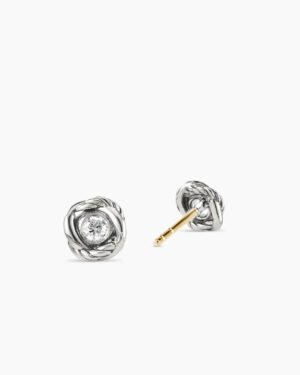 256FF31E-0AA1-5FAE-2708-557806709C45.jpg Infinity Stud Earrings Sterling Silver with Diamonds, 6.8mm