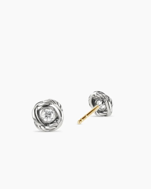 256FF31E-0AA1-5FAE-2708-557806709C45.jpg Infinity Stud Earrings Sterling Silver with Diamonds, 6.8mm
