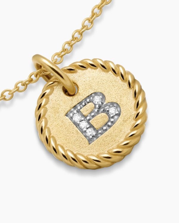27096729-468F-7E1F-25A9-1A972408E25B.jpg Initial Charm Necklace 18K Yellow Gold with Diamond B