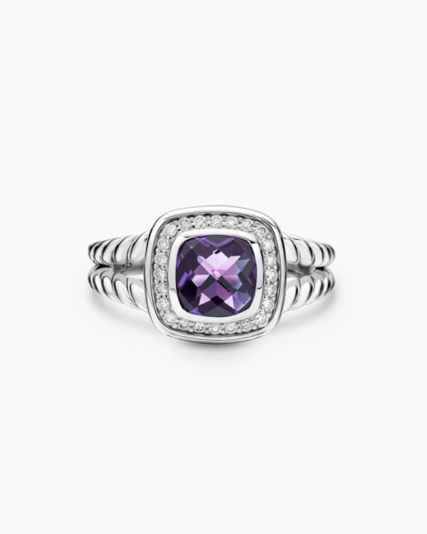 287F0752-D312-3A12-87D7-7E9428215D3D.jpg Petite Albion® Ring Sterling Silver with Amethyst and Diamonds - 6