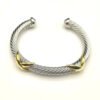 29C60A66-C7F8-53E8-325A-1B67BC584007.jpg X Classic Cable Station Bracelet Sterling Silver with 14K Yellow Gold, 7mm