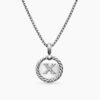 2A158D28-AEAB-EBF3-A002-1898B45AF37D.jpg Initial Charm Necklace Sterling Silver with Diamond X