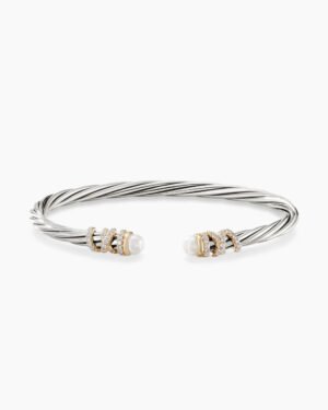 2A69B6F5-0D29-E9F4-1C4E-0056DC283AAA.jpg Helena Bracelet Sterling Silver with 18K Yellow Gold, Pearls and Diamonds, 4mm