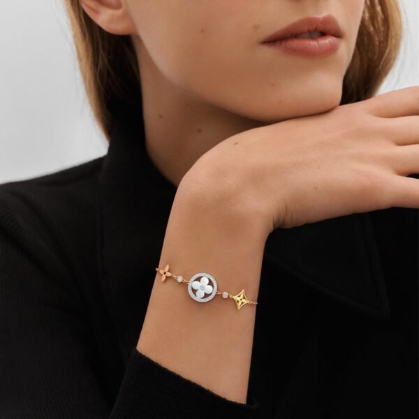 Idylle Blossom XL Bracelet, 3 golds and diamonds