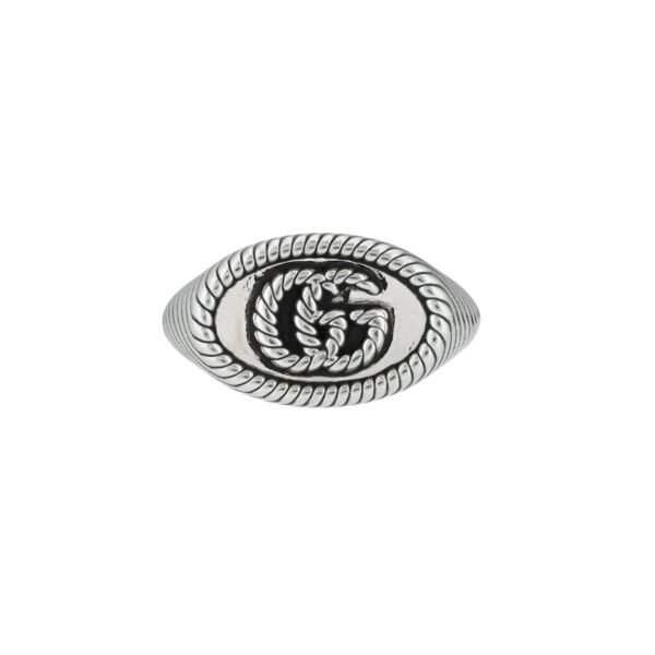 INTERLOCKING G CHEVALIER RING IN SILVER